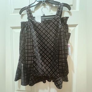 Lilt Black and White Plaid Blouse